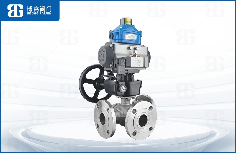 氣動(dòng)三通法(fǎ)蘭球閥(fa)